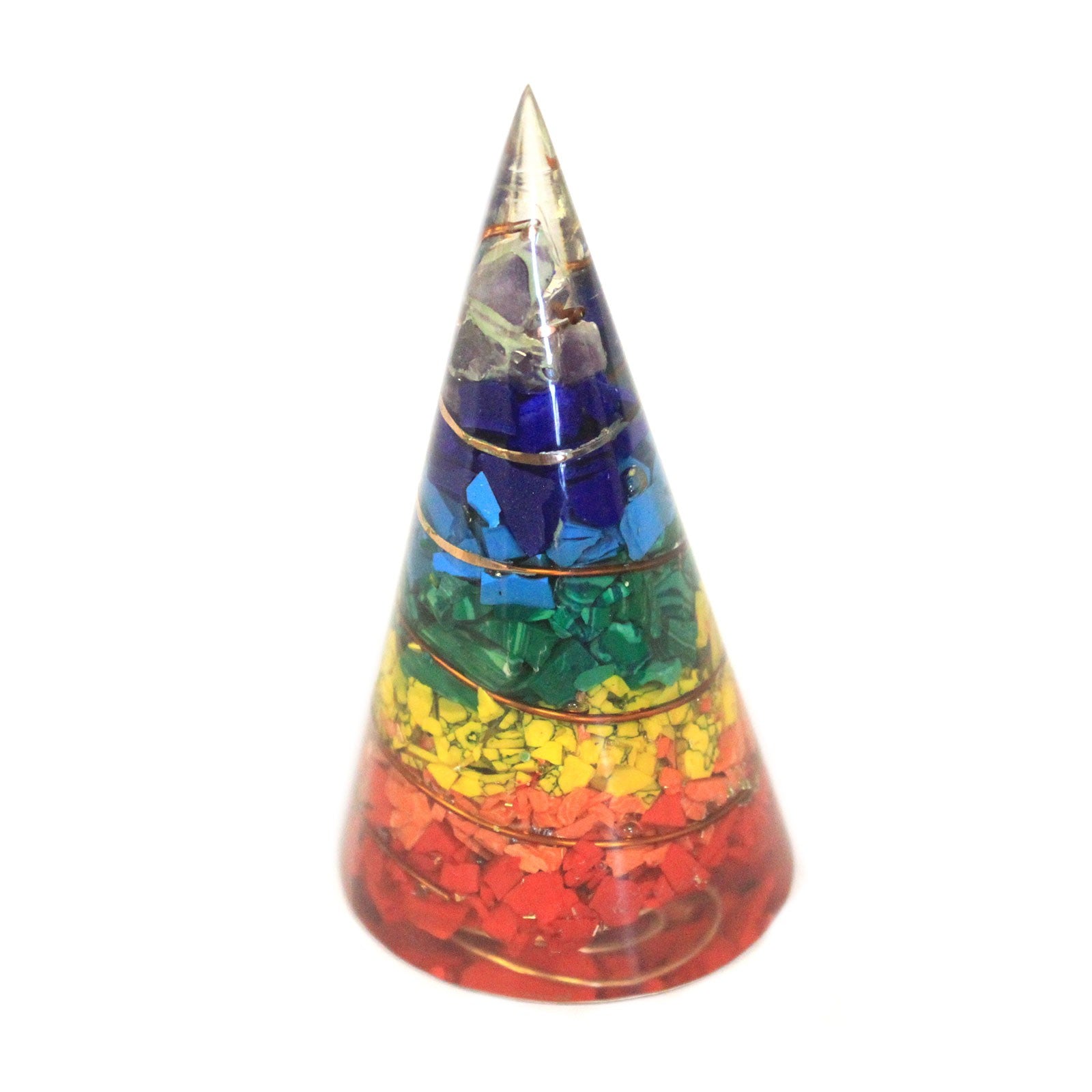 --Orgonite Cone - 80mm - Multichip-