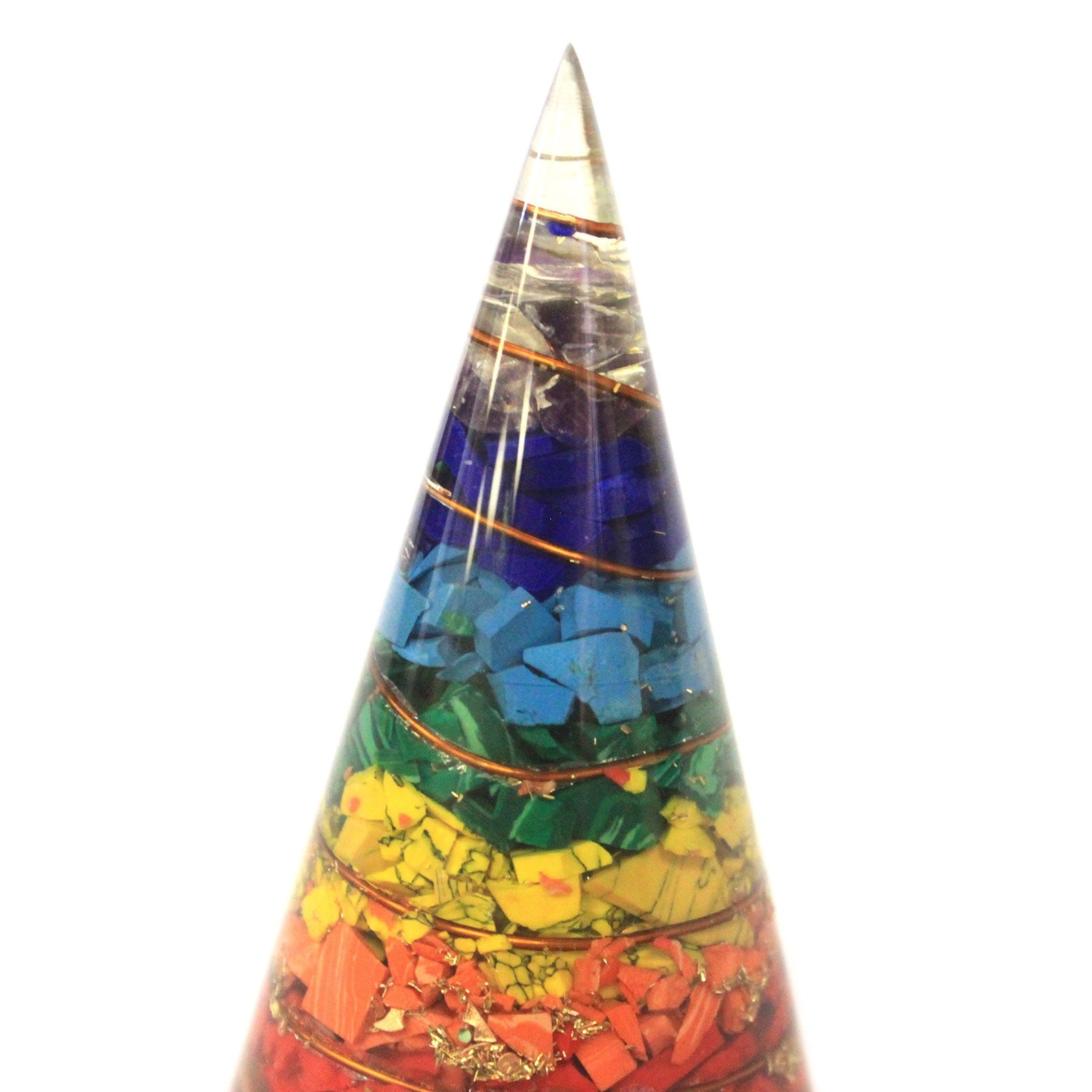 -2-Orgonite Cone - 80mm - Multichip-2