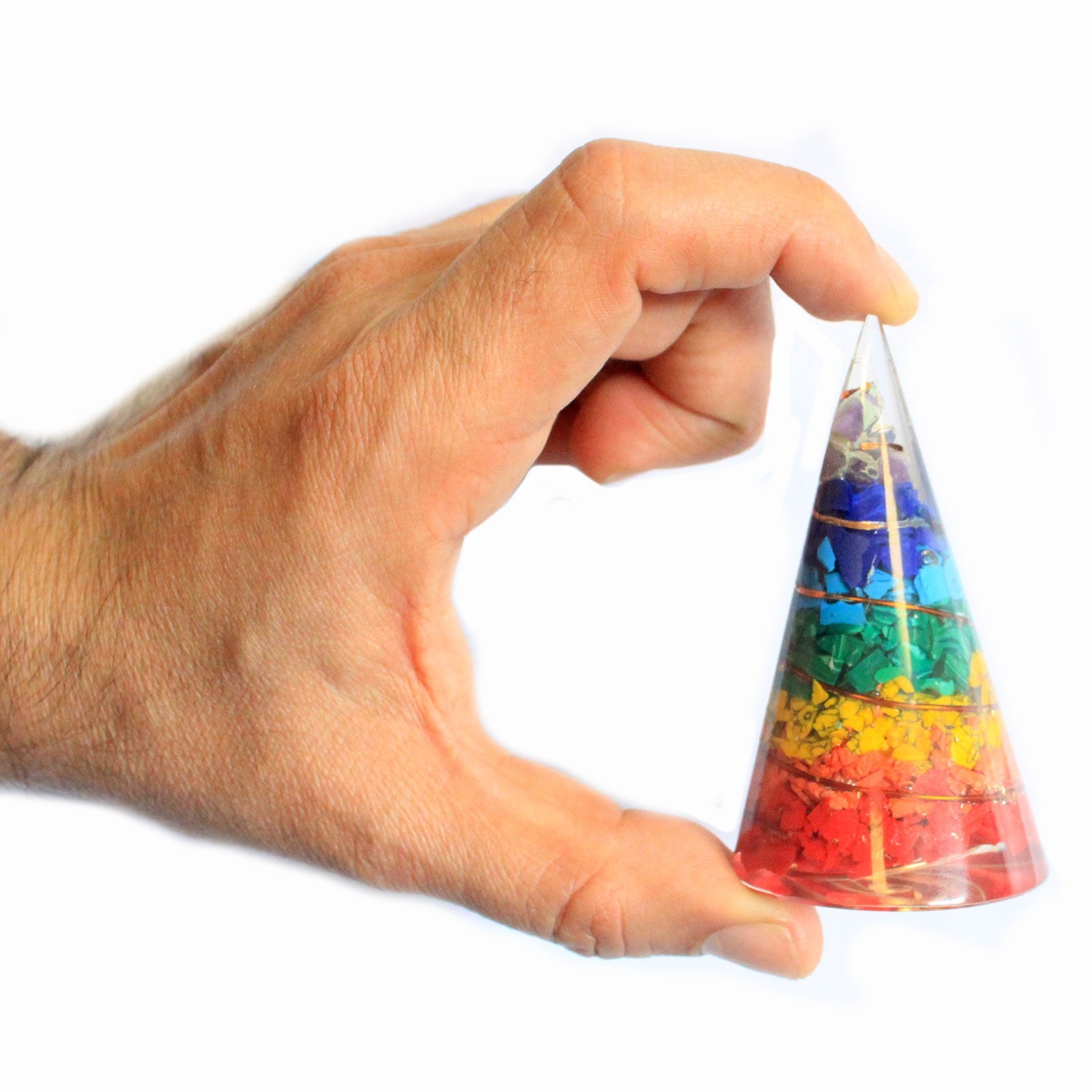 -3-Orgonite Cone - 80mm - Multichip-3