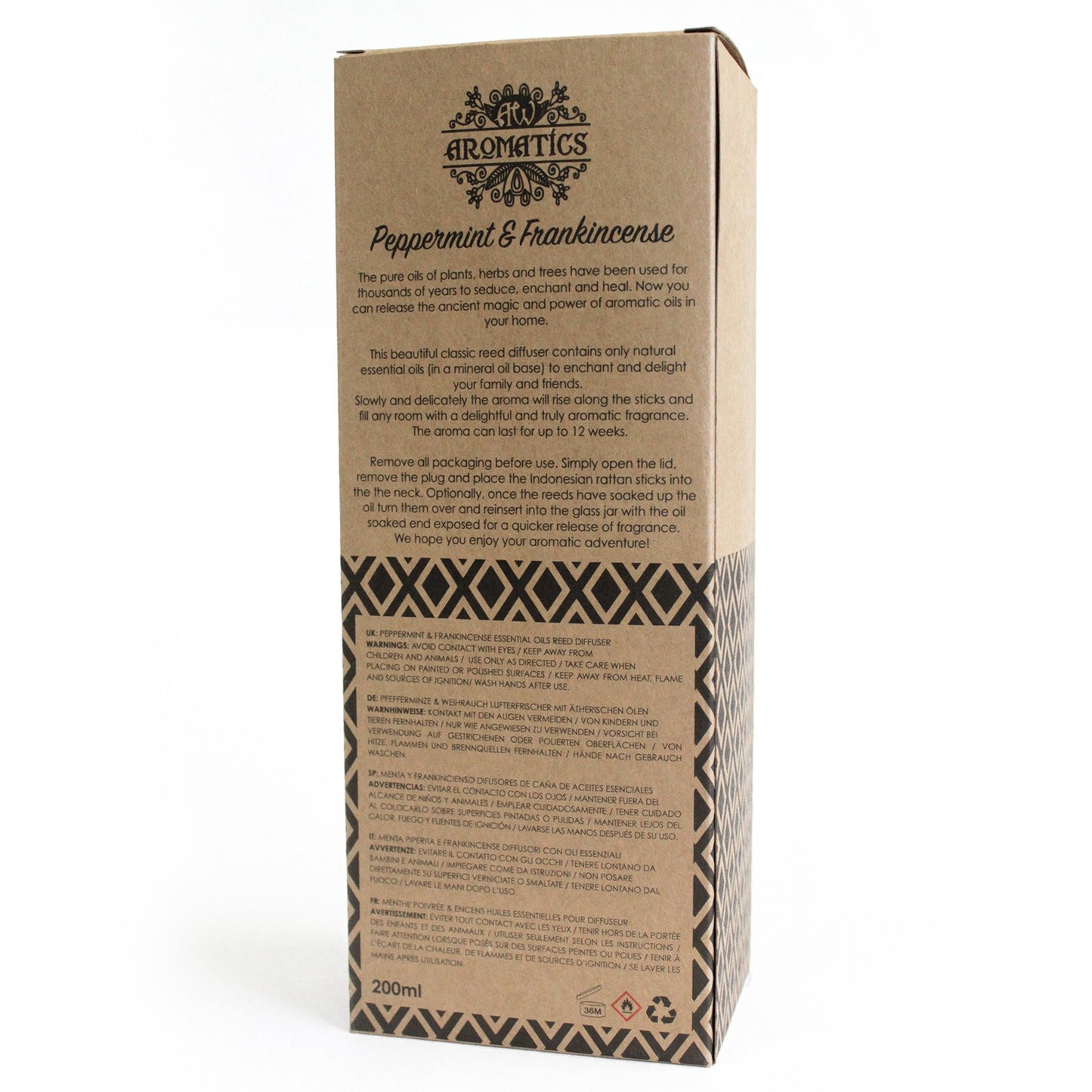 -3-200ml Peppermint & Frankincense Essential Oil Reed Diffuser-3