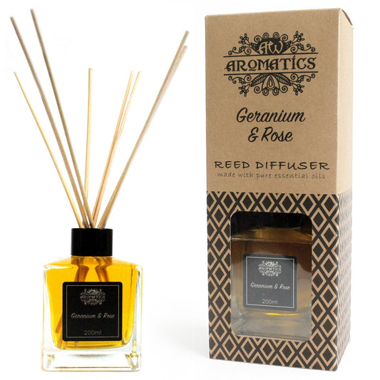 --200ml Geranium & Rose Essential Oil Reed Diffuser-