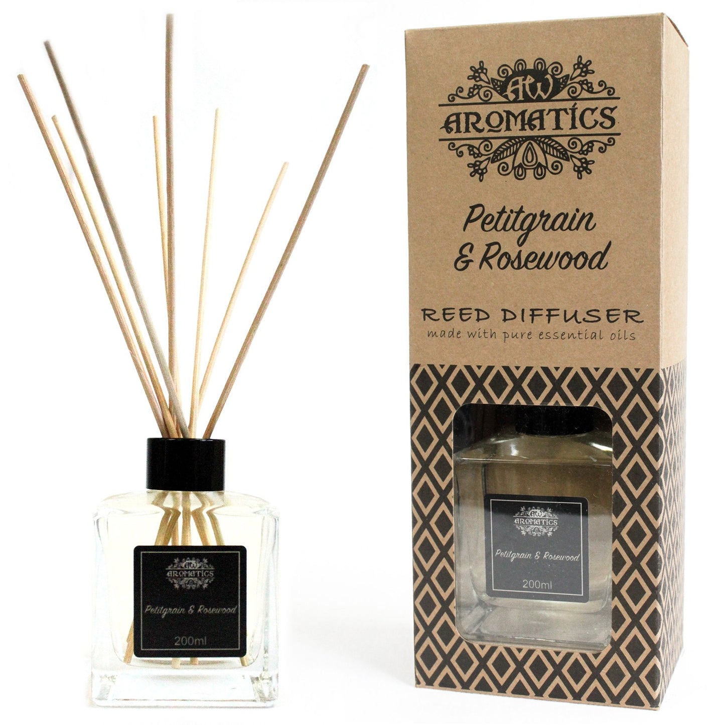 --200ml Petitgrain & Rosewood Essential Oil Reed Diffuser-