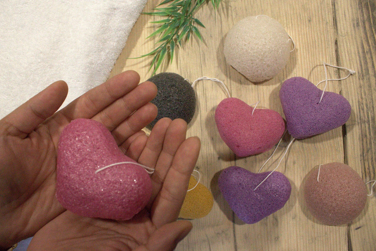 -2-Konjac Heart Sponge - Rose-2