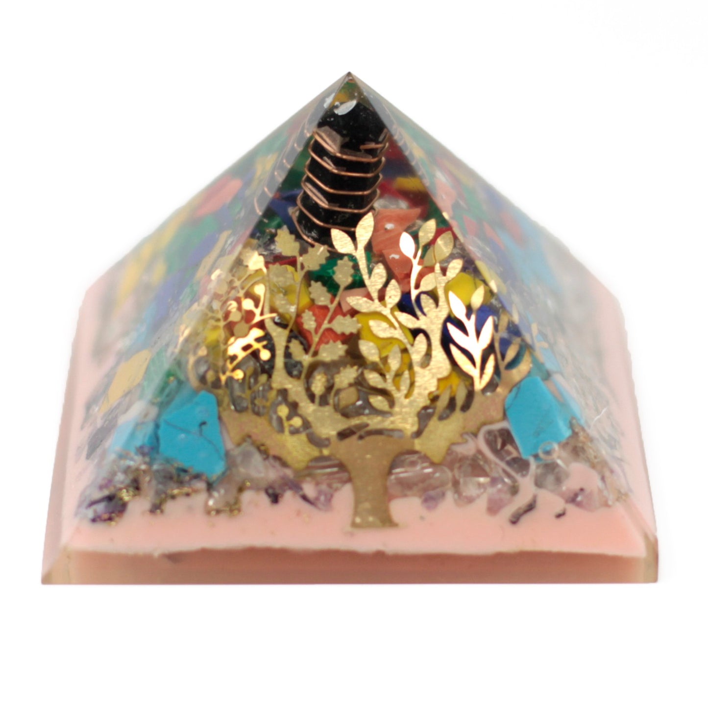 --Lrg Organite Pyramid 70mm - Tree（earth base)-