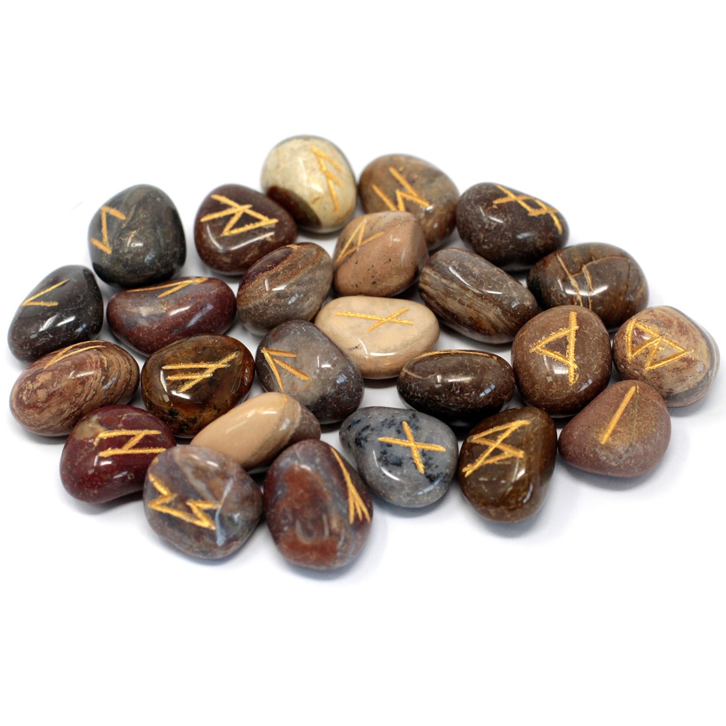 -1-Runes Stone Set in Pouch - Fancy Jasper-1