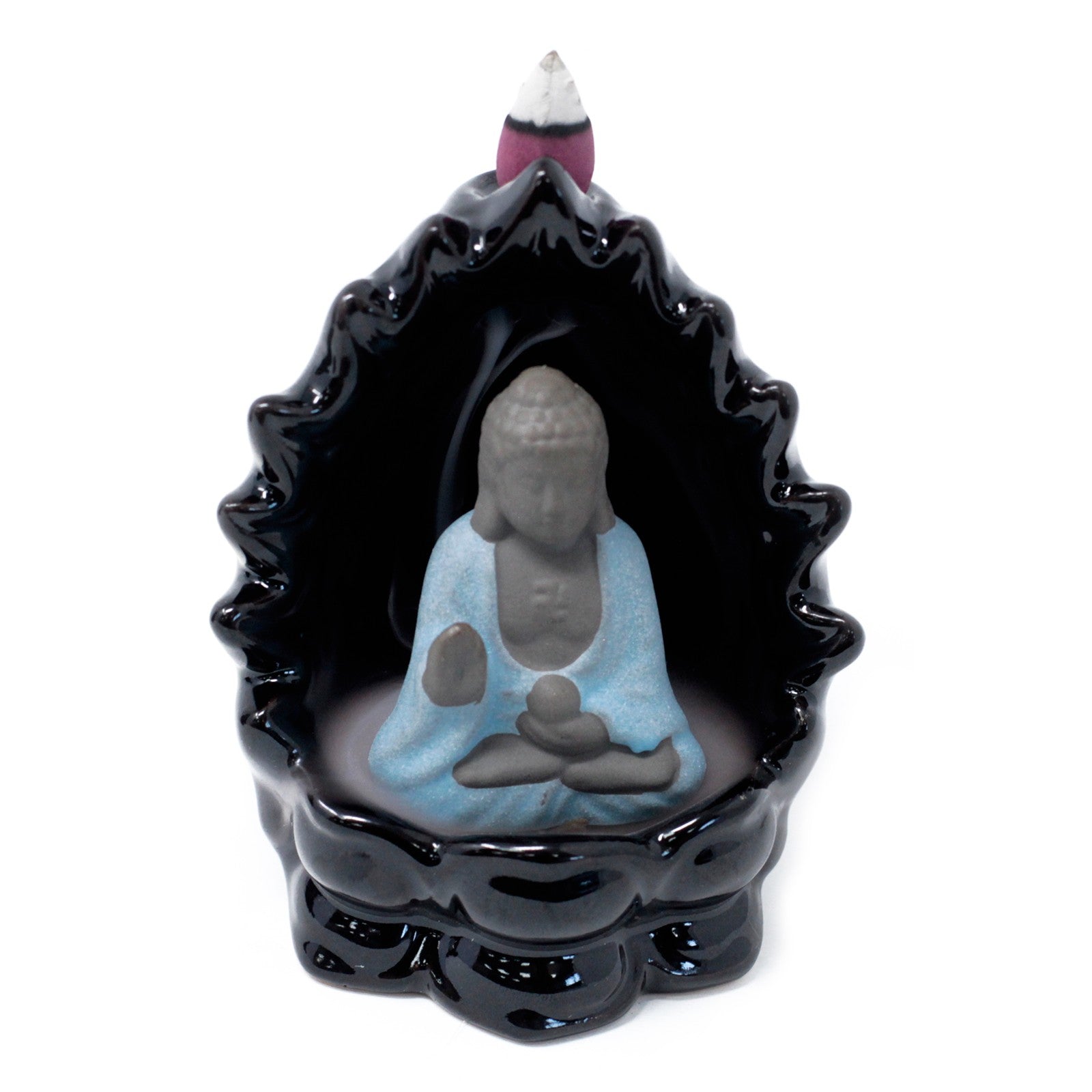 -1-Back Flow Incense Burner - Buddha & Lights-1