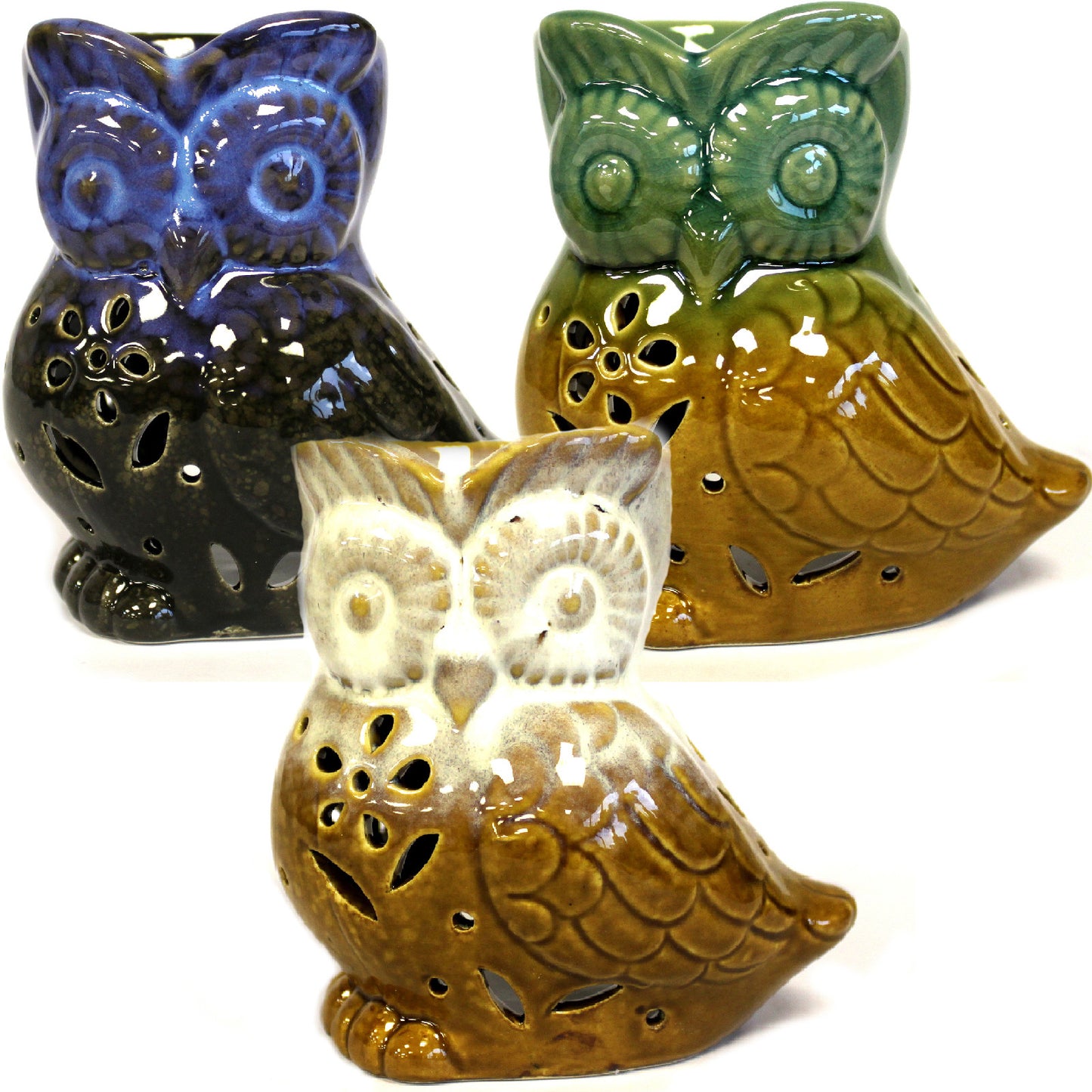 --Classic Rustic Oil Burner - Owl Side-on (assorted)-