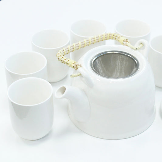 --Herbal Teapot Set - Classic White-