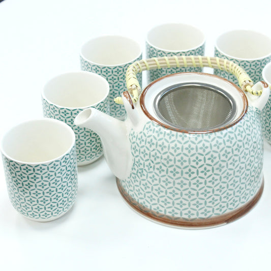 --Herbal Teapot Set - Green Mosaic-