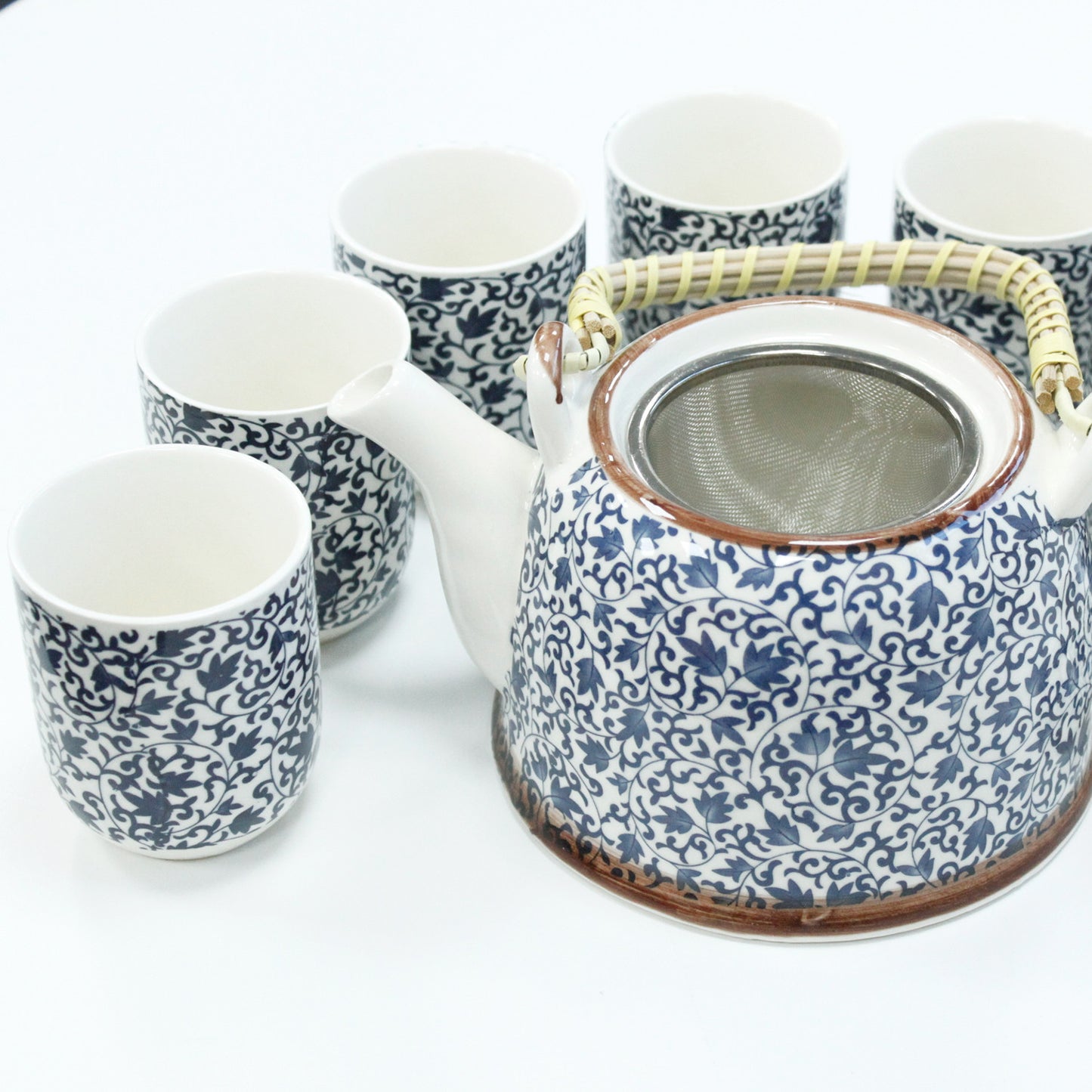 --Herbal Teapot Set - Blue Pattern-