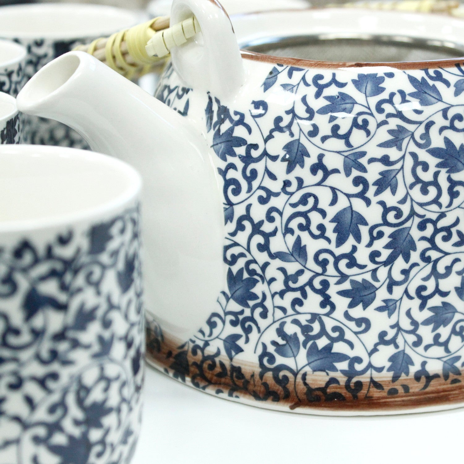 -2-Herbal Teapot Set - Blue Pattern-2