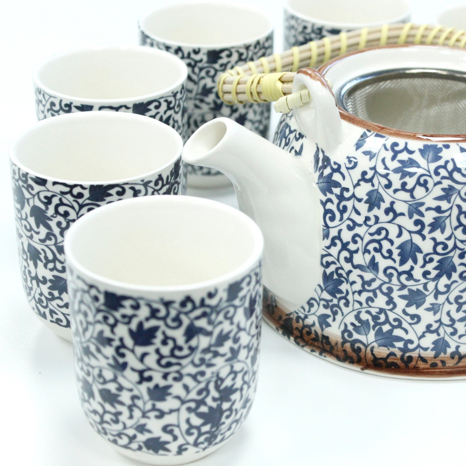 -3-Herbal Teapot Set - Blue Pattern-3