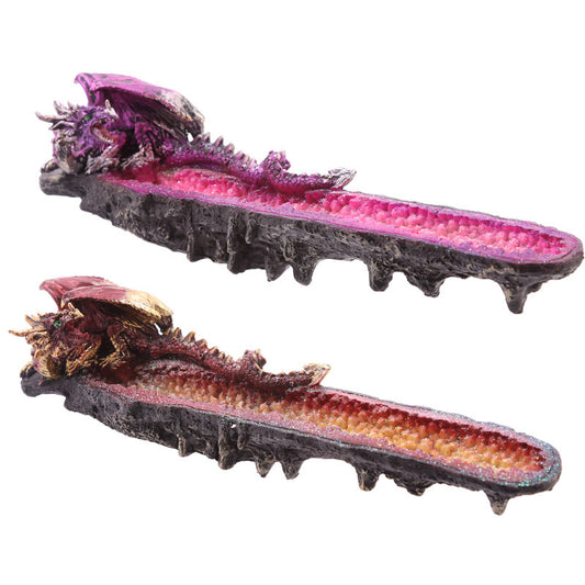 --Geode Crystal Dragon Outcrop Incense Ashcatcher-