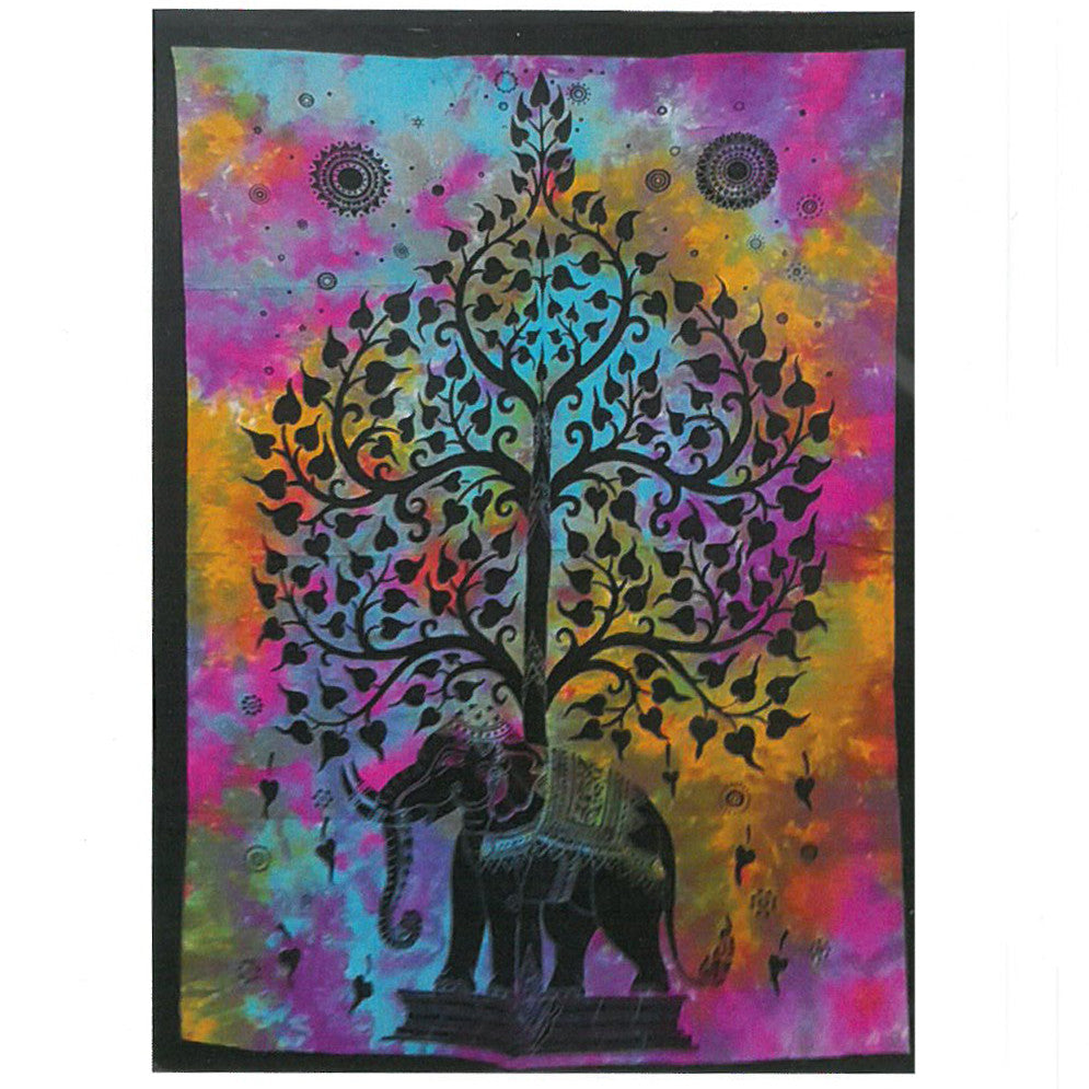 --Cotton Wall Art - Elephant Tree-