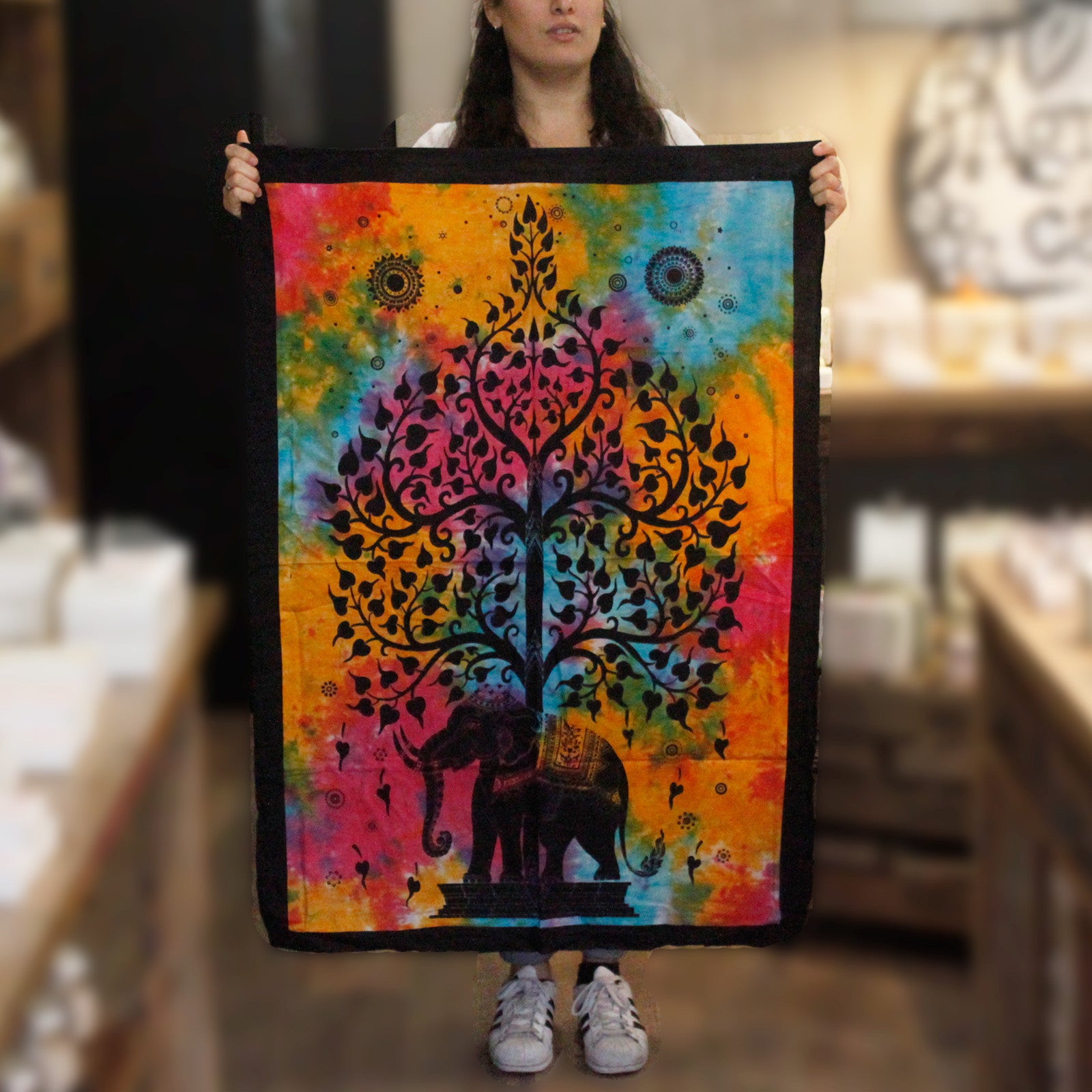 -1-Cotton Wall Art - Elephant Tree-1