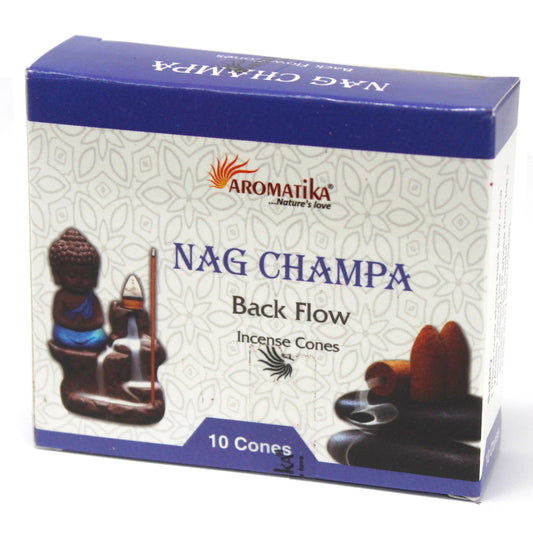 --Aromatica Backflow Incense Cones - Nag Champa-