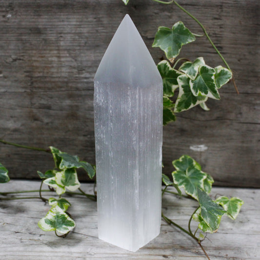 --Selenite Pencil Point Tower - 20 cm-