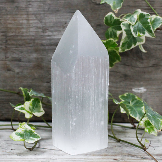 --Selenite Pencil Point Tower - 15 cm-