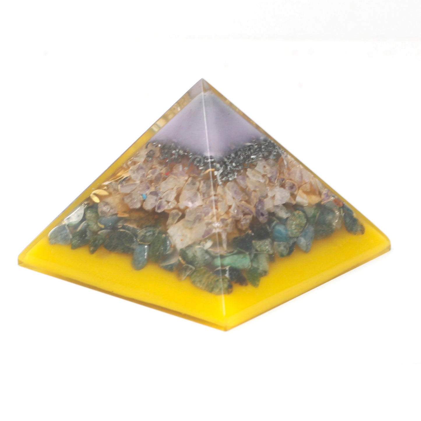 -1-Lrg Organite Pyramid 70mm - Tree（gold base)-1