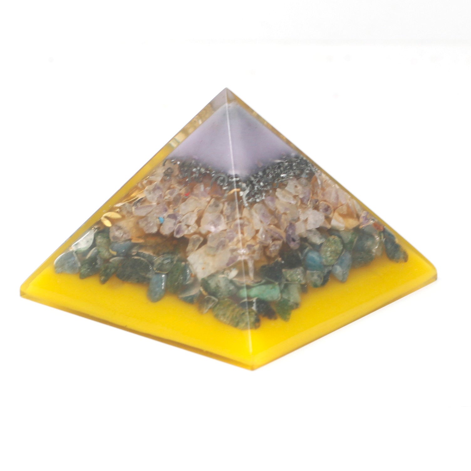 -1-Lrg Organite Pyramid 70mm - Tree（gold base)-1