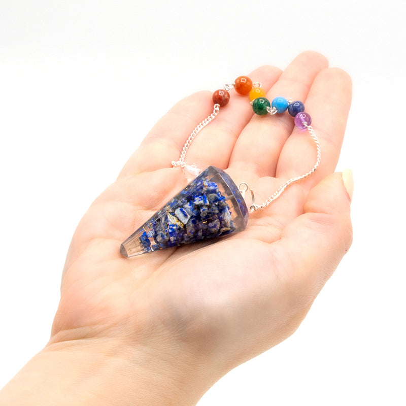 -2-Orgonite Power Chakra Pendulum - Lapis-2