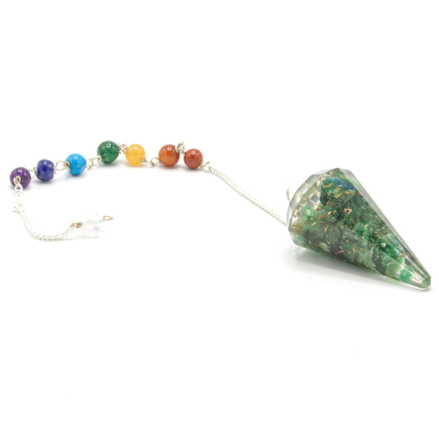 --Orgonite Power Chakra Pendulum - Green Aventurine-