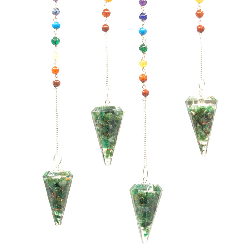 -1-Orgonite Power Chakra Pendulum - Green Aventurine-1