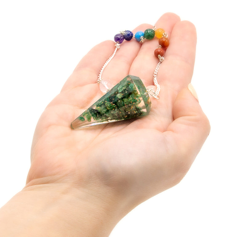 -2-Orgonite Power Chakra Pendulum - Green Aventurine-2