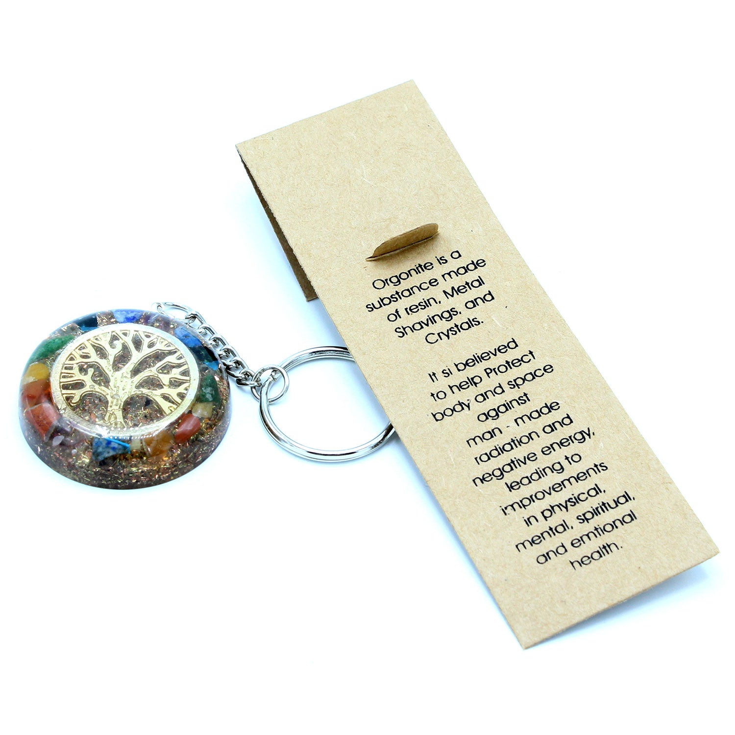 -2-Orgonite Power Keyring - Gemstones Chakra Tree of Life-2