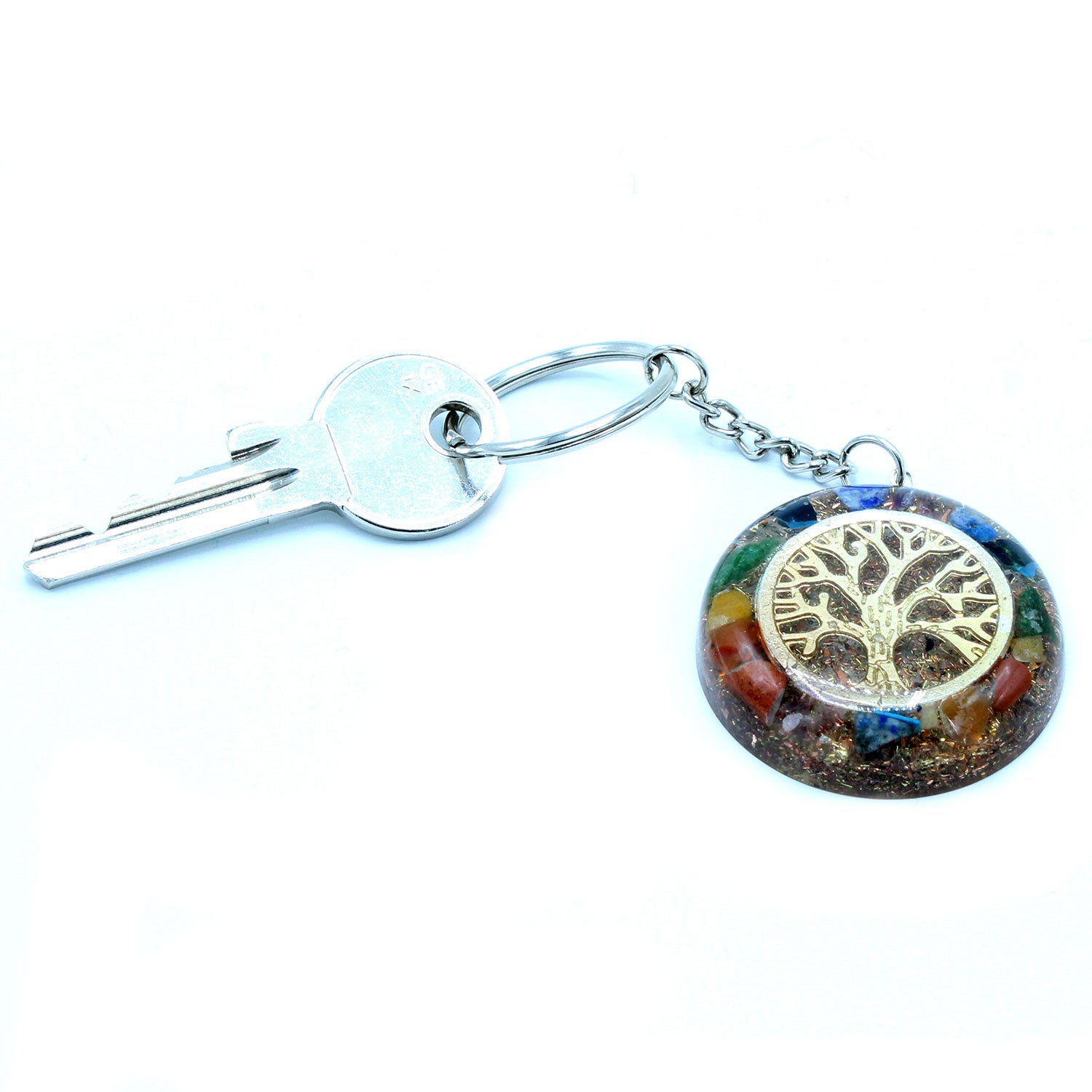 -3-Orgonite Power Keyring - Gemstones Chakra Tree of Life-3