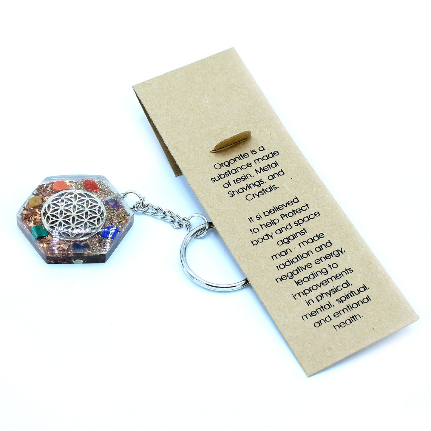 -2-Orgonite Power Keyring - Octagon Flower of Life-2