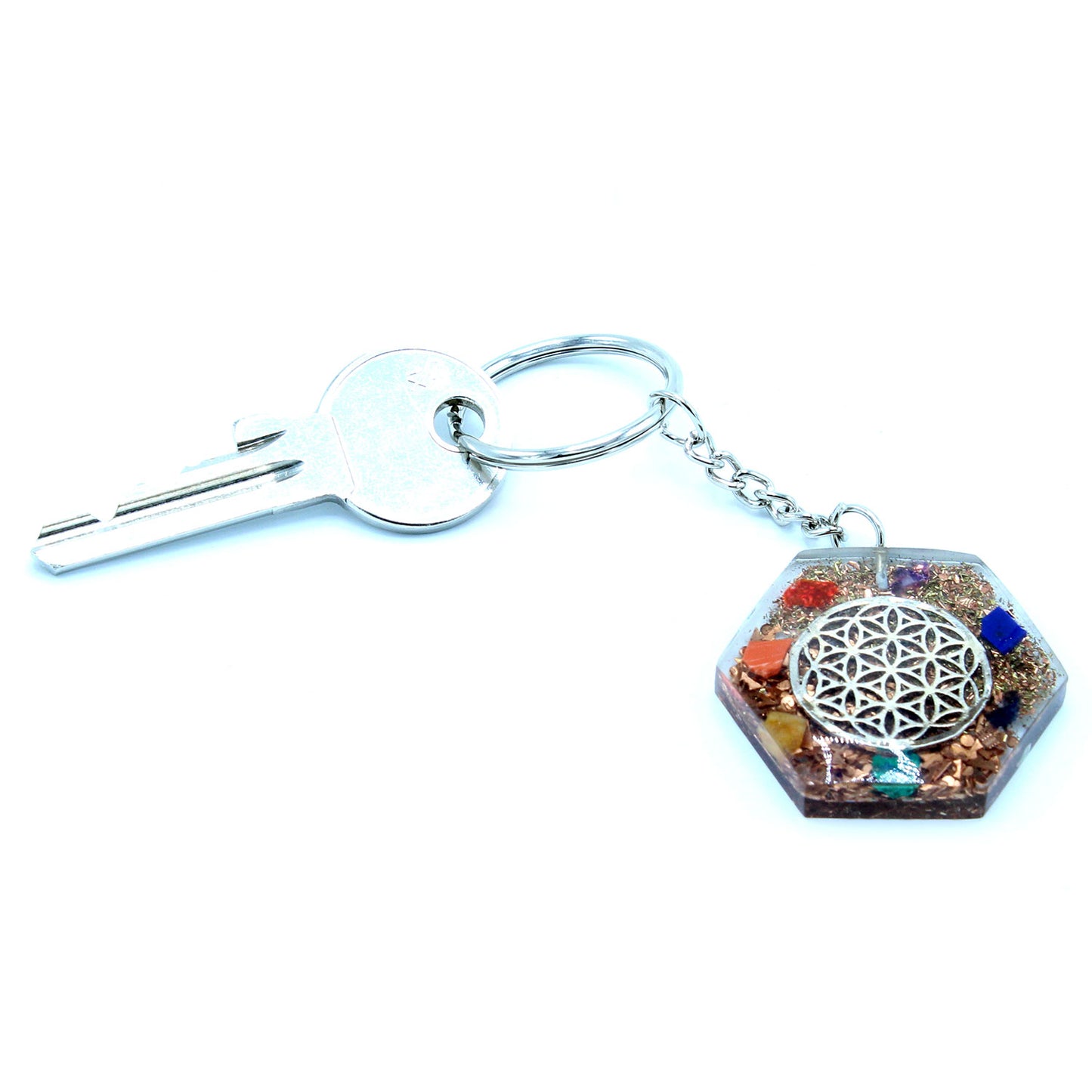 -3-Orgonite Power Keyring - Octagon Flower of Life-3