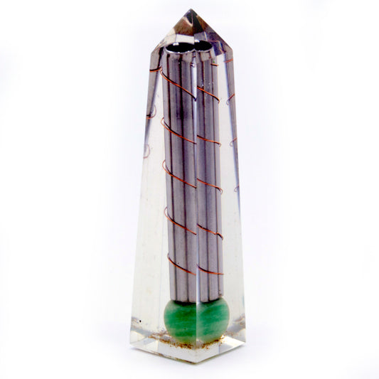 --Orgonite Obelisk Power Point Green Aventurine - 110x30 mm-