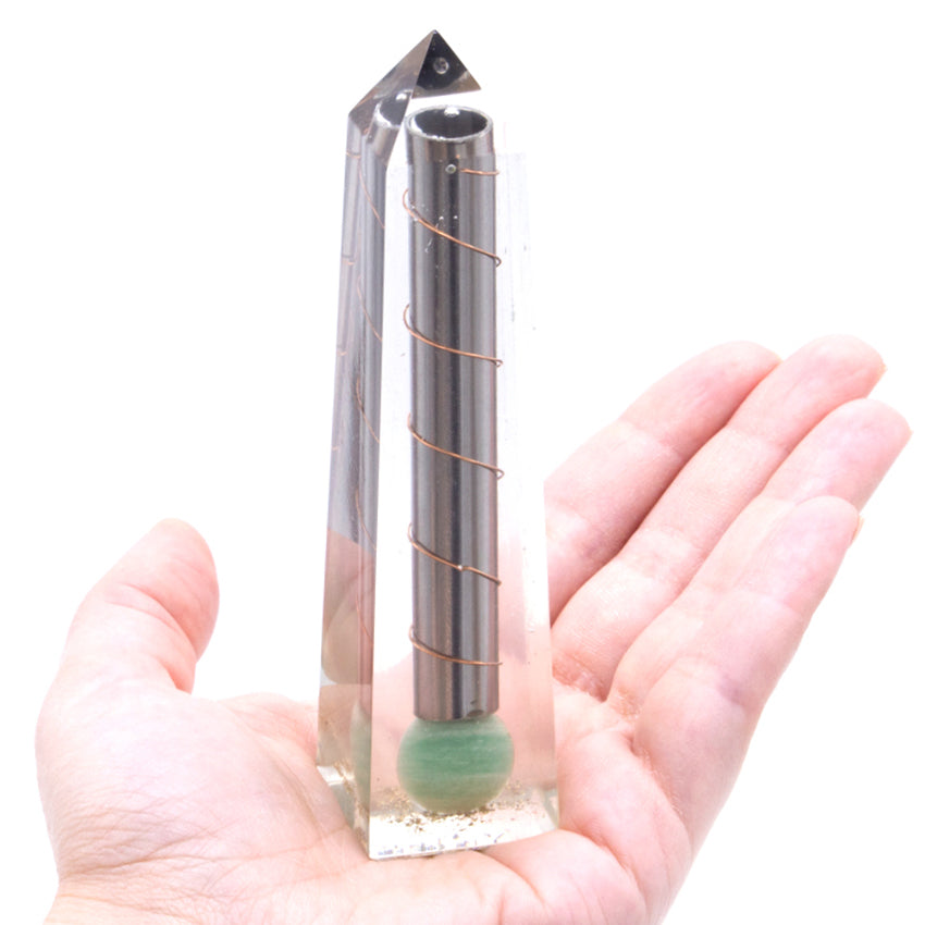 -1-Orgonite Obelisk Power Point Green Aventurine - 110x30 mm-1