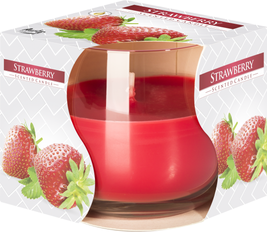 --Scented Glass Jar Candle - Strawberry-