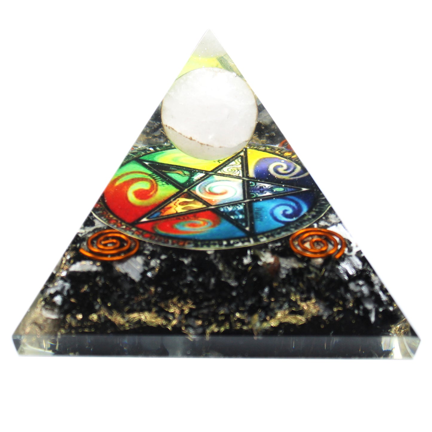 --Orgonite Pyramid - Midnight Pentagon - 70mm-