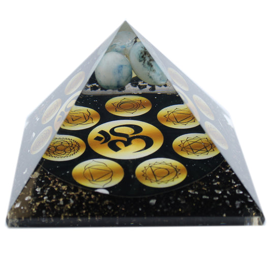 --Orgonite Pyramid - Midnight Om Chakra - 90mm-