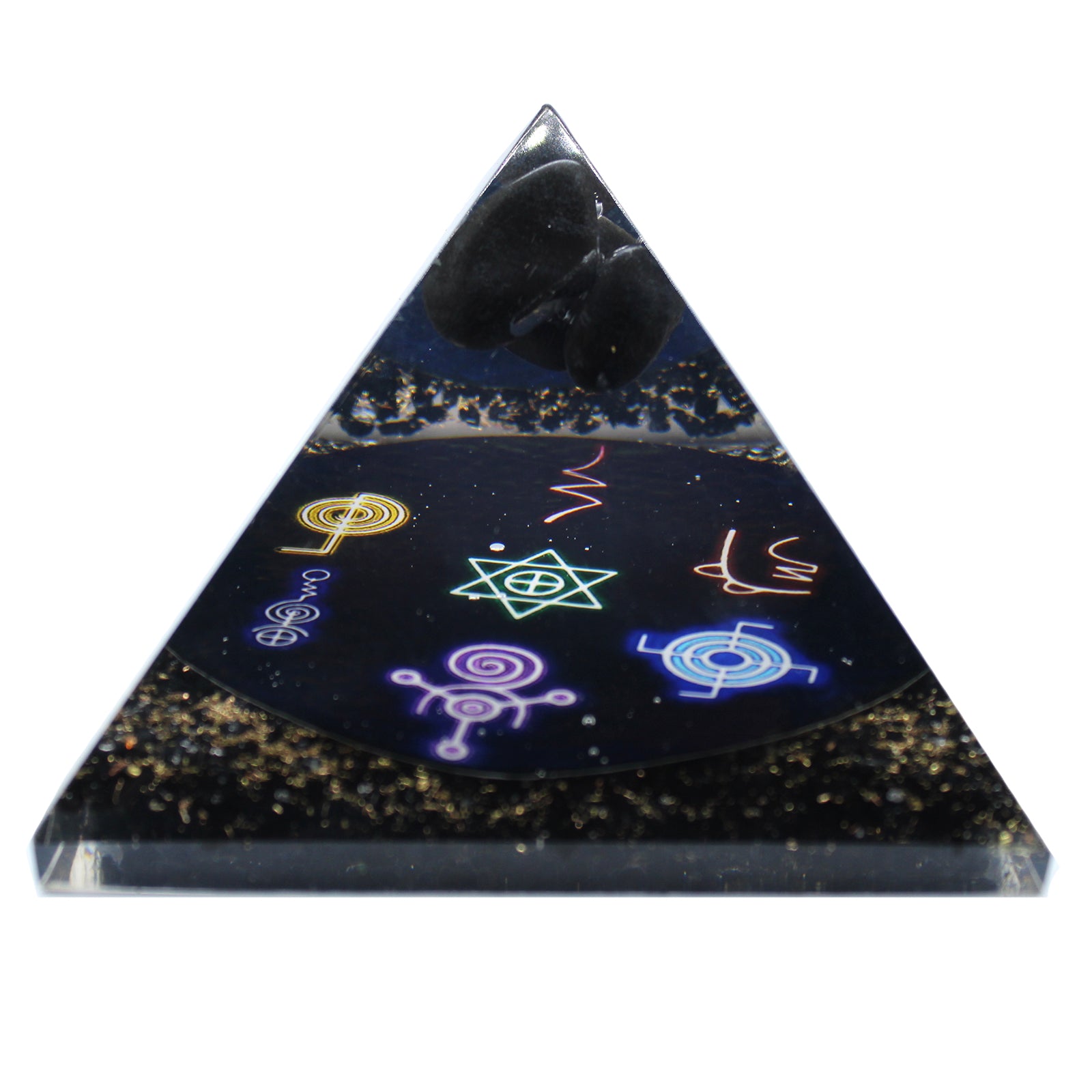 --Orgonite Pyramid - Midnight Reiki - 90mm-