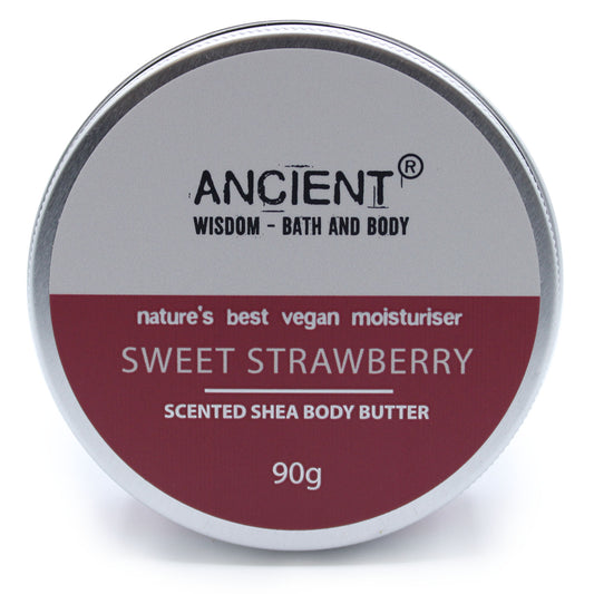 --Scented Shea Body Butter 90g - Sweet Strawberry-