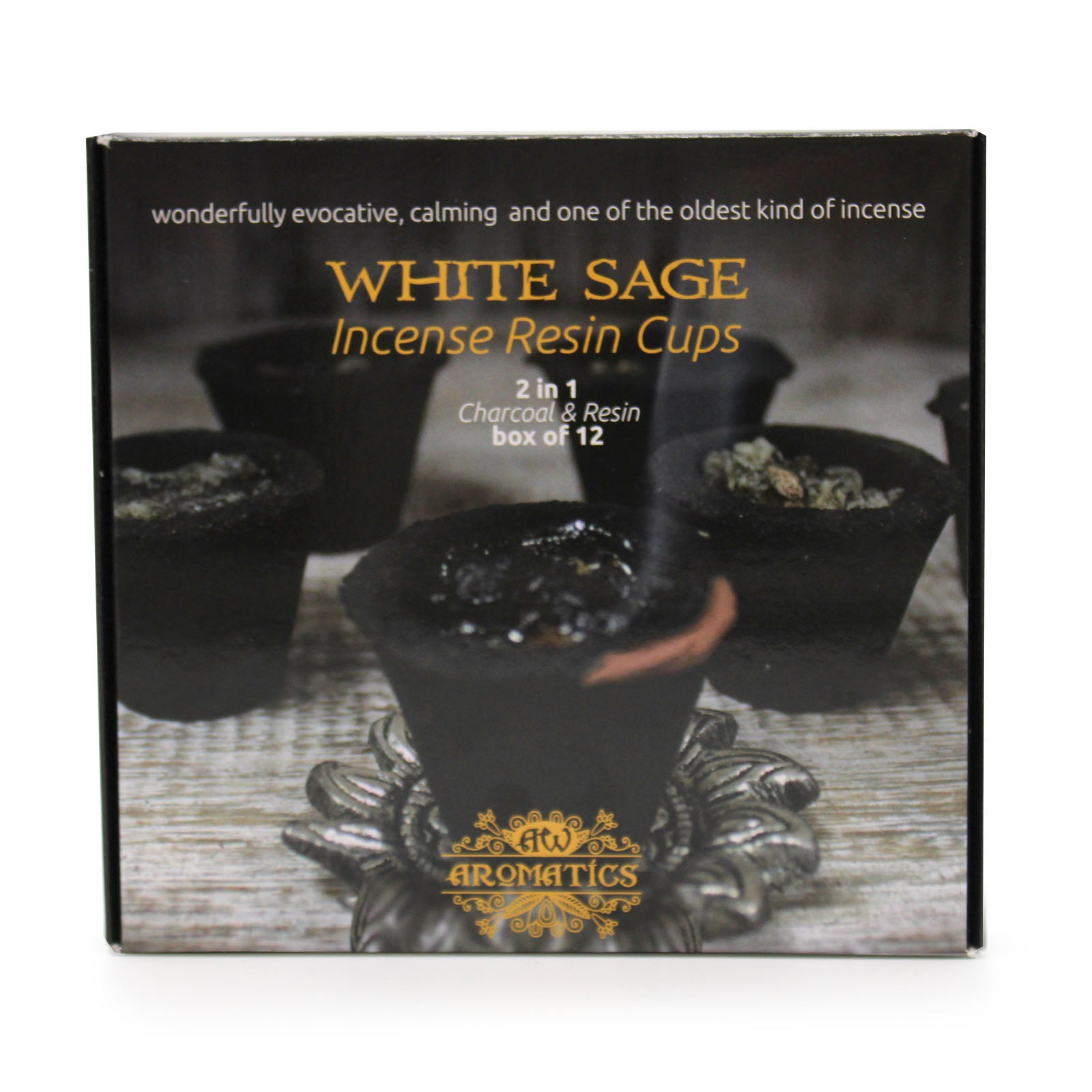 --Box of 12 Resin Cups - White Sage-