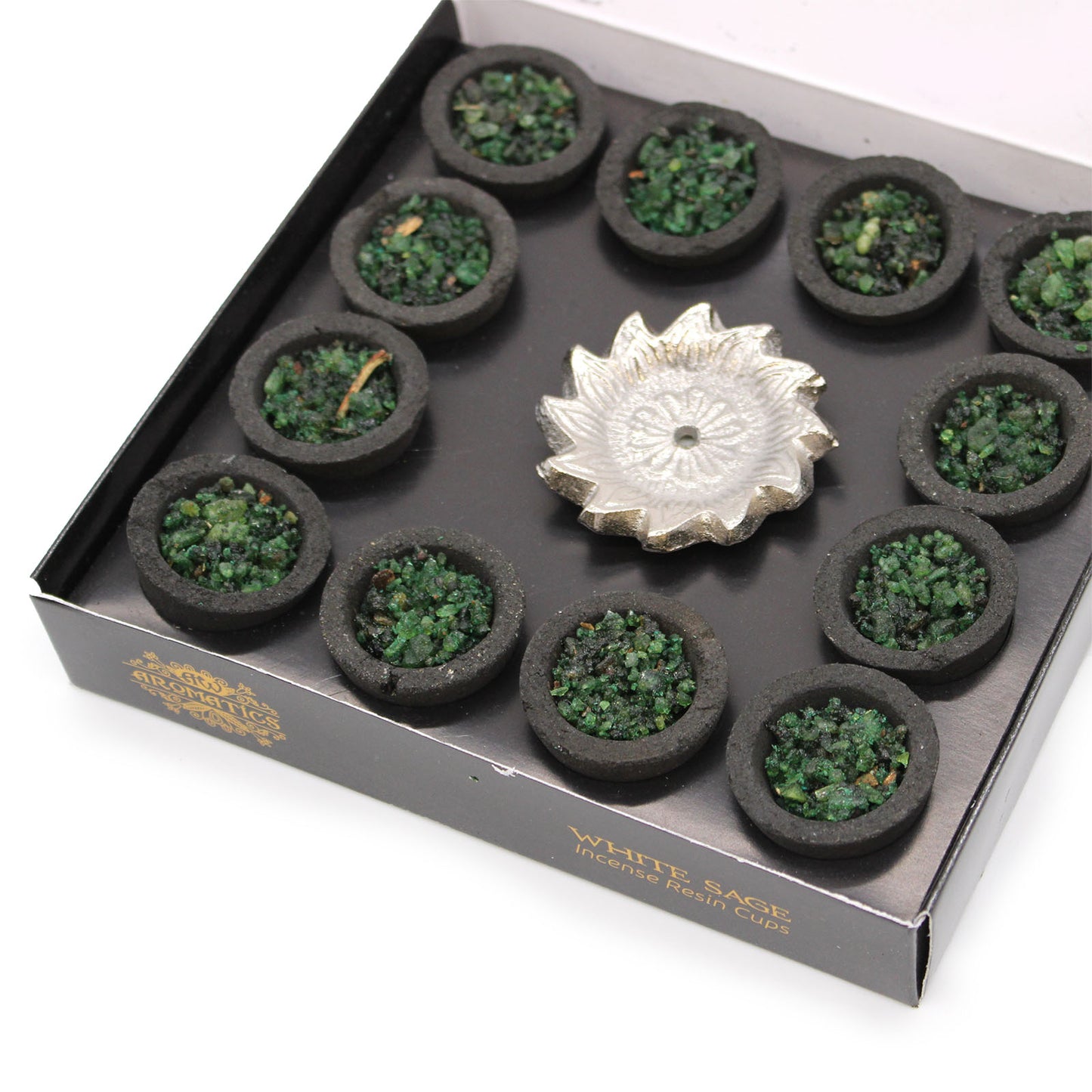 -2-Box of 12 Resin Cups - White Sage-2