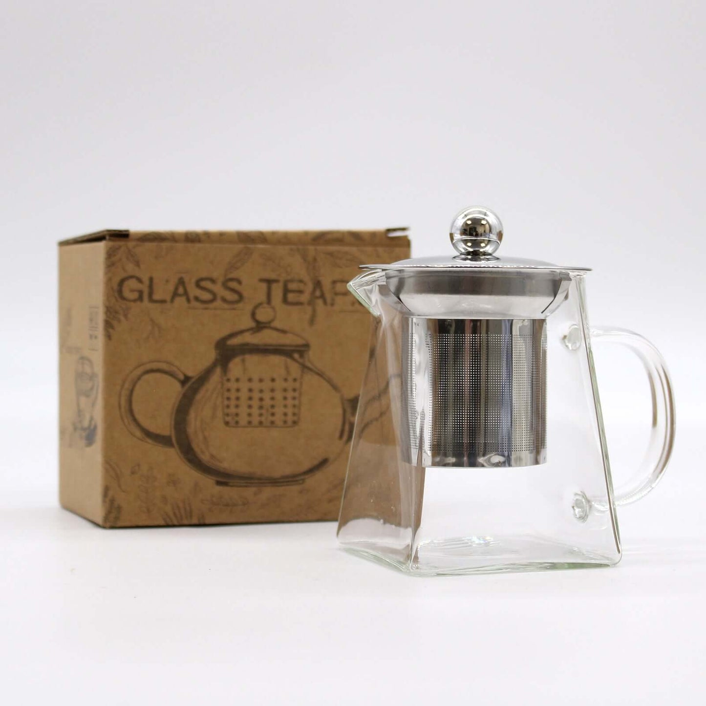 -1-Glass Infuser Teapot - Tower Shape - 350ml-1