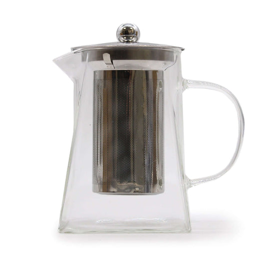 --Glass Infuser Teapot - Tower Shape - 750ml-