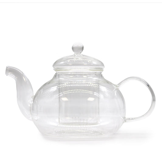 --Glass Infuser Teapot - Round Pearl - 800ml-