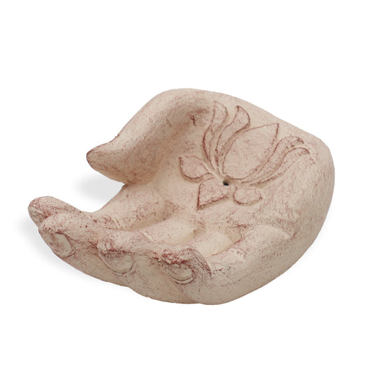 --Hand Incense Burner - Lotus (white)-