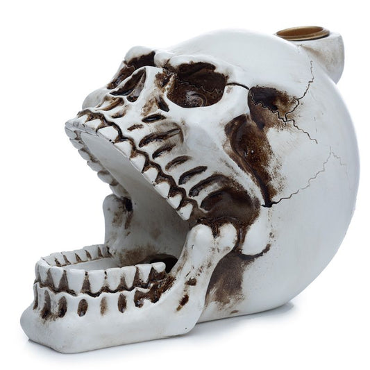 --Skull with Open Mouth Backflow Incense Burner-