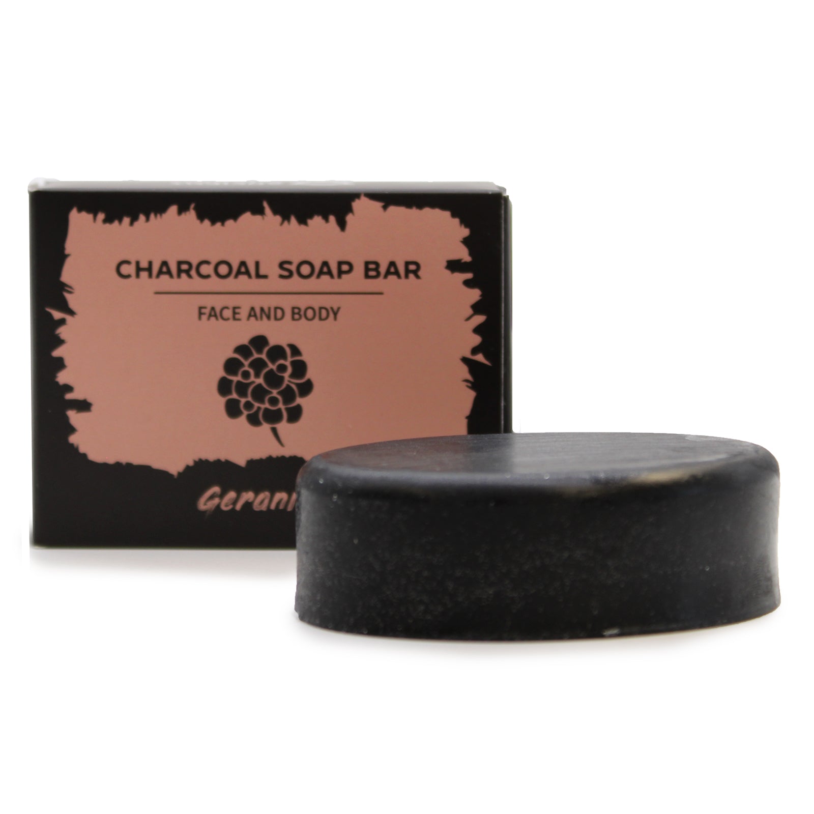 -1-Charcoal Soap 85g - Geranium-1