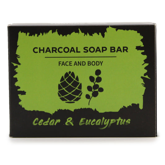 --Charcoal Soap 85g - Eucalyptus & Cedarwood-