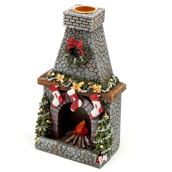 --Christmas Fireplace Backflow Incense Burner-