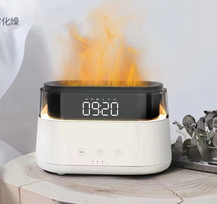 -1-Modern Aroma Diffuser - Led Clock - USB-C - Flame Effect-1